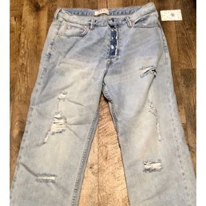 👠FREE PEOPLE NEW Lt. WASH Button DISTRESSED 29